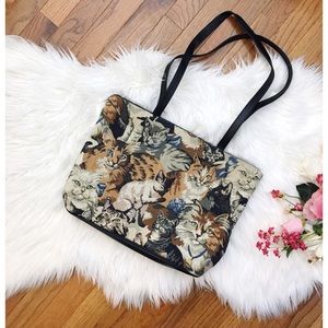 🍂 Vintage Cat Tapestry Shoulder Tote Bag 🍂